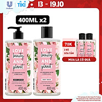 Combo sữa tắm và sữa dưỡng thể Love Beauty And Planet Làm Sáng Da Majestic Glow với 100% tinh dầu hoa hồng Bulgaria 400ml