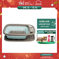 Kệ Chén Đĩa Gấp Gọn Kèm Khay Hứng Nước Lock&Lock LDR140GRY (480 x 375 x 63mm)
