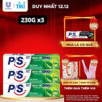 Combo 3 Kem Đánh Răng P/S Bảo Vệ 123 Trà Xanh 230g với tinh chất trà xanh thanh nhiệt giúp mang lại cảm giác mát dịu