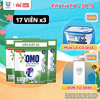 Combo 3 Túi Viên Giặt Quần Áo Omo Cho Máy Giặt Cửa Trước Và Cửa Trên Khử Mùi Công Nghệ Anh Quốc 17 Viên