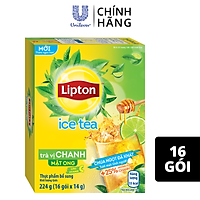 Trà Chanh Lipton Hòa Tan Tươi Mát Tỉnh Người Thêm 25% Hương Vị Hoa Quả 16 Túi