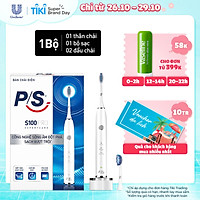 Bàn Chải Điện P/S S100 PRO - Công Nghệ Sóng Âm, Chải Sạch Mảng Bám Tới 10X - Trắng Sáng
