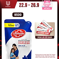 Sữa tắm Lifebuoy 850g Chăm sóc da dưỡng ẩm mềm mịn giúp bảo vệ khỏi 99.9% vi khuẩn và ngăn ngừa vi khuẩn lây lan trên da