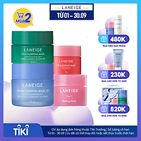 Combo 4 mặt nạ giúp tẩy tế bào chết và làm căng mịn da Laneige Mini Mask Collection