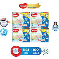 Combo 4 Gói Miếng Lót Sơ Sinh Huggies NB1 100 Miếng - NB1 100 (Gói 100 Miếng)+ Tặng 8NB
