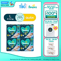 Combo 4 Tã/ Bỉm Quần PAMPERS Ngon Giấc, Size L(30 miếng, 9-14kg)/ XL(26 miếng, 12-17kg)/ XXL(22 miếng, 15-25kg), Khô Thoáng Suốt Đêm