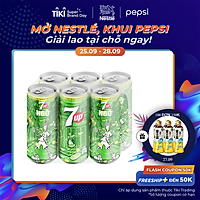 Lốc 6 Lon Nước Ngọt Có Gas 7Up (245ml/lon)