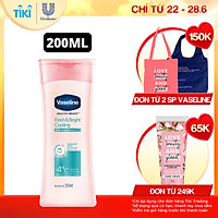 Sữa Dưỡng Thể 200Ml Vaseline Dưỡng Ẩm Sáng Da Fresh & Bright 10X Niacinamide Giúp Da Sáng Khỏe Mịn Căng Tinh Chất Menthol Mát Lạnh Như Tuyết Tan Trên Da