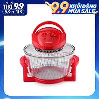 Lò Nướng Thủy Tinh Sunhouse SH416 - Đỏ - Hàng chính hãng