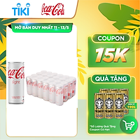 Lốc 24 Lon Nước Giải Khát Không Đường Coca-Cola Light 320mlx24