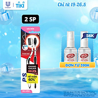 Bộ 2 Bàn Chải Đánh Răng P/S Chải Sạch Mảng Bám Hiệu Quả Than Bạc Kháng Khuẩn 99,9%