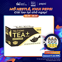Thùng 24 Chai Olong Không Đường Tea+ (455ml x24 Chai)