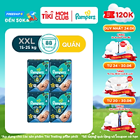 Combo 4 Tã/ Bỉm Quần PAMPERS Ngon Giấc, Size L(30 miếng, 9-14kg)/ XL(26 miếng, 12-17kg)/ XXL(22 miếng, 15-25kg), Khô Thoáng Suốt Đêm
