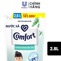 Nước xả vải em bé Comfort kháng khuẩn dịu nhẹ với công thức kháng khuẩn chứa chiết xuất tràm trà thiên nhiên, Túi 2.8L
