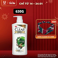 Dầu Gội đầu Clear Botanique 3 Hạt Siêu Dưỡng Cho Da Đầu Dầu Với 3X Sức Mạnh Đánh Bay Gàu Nhờn Ngứa 630g