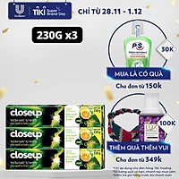 Combo 3 Kem đánh răng dạng gel sạch khuẩn Closeup Thơm Mát Tự Nhiên Dầu Quất & Thảo Dược 230g cho hơi thở thơm mát dài lâu
