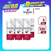 Lốc 6 lon bia Hoegaarden Rosee (330ml/lon)