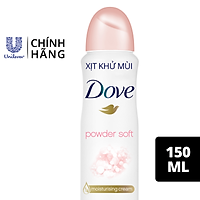 Xịt khử mùi Dove Powder Soft Hương phấn thơm Dưỡng da Sáng mịn dành cho nữ, 150ml