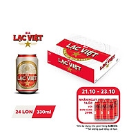 Thùng 24 Lon Bia Lạc Việt 330ml