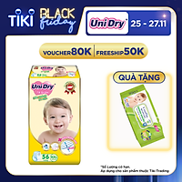 Tã Quần Siêu Mỏng UniDry Ultrathin Gói Cực Đại size XXL56 (56 miếng) - Tặng 1 Gói Khăn Ướt UniFresh Aloevera 80M