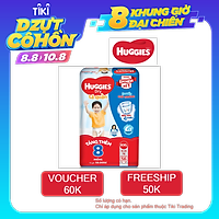 Tã Quần Huggies Dry Gói Cực Đại XXL56 (56 Miếng) - Tặng 8 miếng