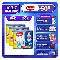 Combo 3 Gói Tã Dán Sơ Sinh Huggies NB74 (Dưới 5kg) - Gói 74 Miếng - Tặng 10 miếng