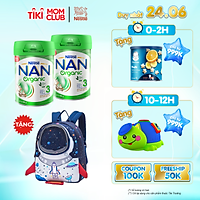 Combo 2 sản phẩm dinh dưỡng công thức Nestle NAN ORGANIC 3(Lon 900g) – Tặng Balo phi thuyền