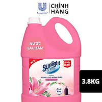 Chai Nước Lau Sàn 3.8 KG Sunlight Lưu Lại Hương Thơm Dài Lâu - Tạo Không Gian Sống Thoáng Mát - Mang lại Sự Thư Giãn Cho Cả Gia Đình Hương Hoa Lily & Hương Thảo Tinh Dầu Thảo Mộc - Sạch Bóng Vượt Trội