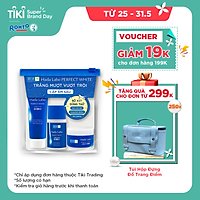 Bộ Dưỡng Da Trắng Mượt Vượt Trội Hada Labo Perfect White Trial Set (Kem Rửa Mặt 15g + Dung Dịch Dưỡng 20ml + Kem Dưỡng 12g)