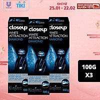 Combo 3 Kem đánh răng dạng GEL Close up Trắng răng Diamond Attraction 100g cho răng trắng ngay sau 1 lần chải