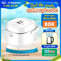 Nồi Cơm Điện Tử Cảm Ứng Nagakawa NAG0136 - Giảm tinh bột - Lòng niêu chống dính - 11 chức năng (1.2L - 500W) - Hàng Chính Hãng