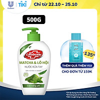 Nước Rửa Tay Lifebuoy Matcha & Lô Hội 500g Chiết Xuất Từ Thiên Nhiên Giúp Sạch Khuẩn Và Cân Bằng độ PH Trên Da