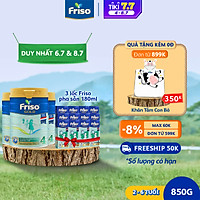 Combo 3 lon sữa Bột Friso Gold 4 850g (Dành Cho Trẻ Từ 2 - 6 Tuổi) + Tặng 3 lốc RDT 180ml