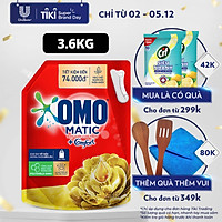 Nước giặt OMO Matic Comfort hương Tinh dầu thơm cho máy giặt cửa trên, xoáy bay vết bẩn, hương thơm bền lâu, túi 3.6kg