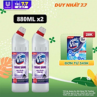 Combo 2 chai 870ml Vim Diệt Khuẩn Trắng Sáng Hương Oải Hương Dịu Mát