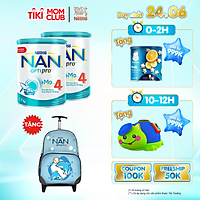 Combo 02 Sản phẩm dinh dưỡng công thức Nestlé NAN OPTIPRO 4 lon 1700g - TẶNG Balo kéo cá heo