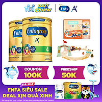 Bộ 2 Lon Sữa Bột Enfagrow A+ 4 Với DHA Và MFGM Cho Trẻ Từ 2-6 Tuổi – Lon 1.7kg - Tặng 1 Đồ Chơi Mô Hình Đoàn Tàu Dùng Pin