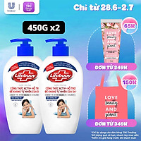 Combo 2 Nước Rửa Tay Lifebuoy Chăm Sóc Da Giúp Dưỡng ẩm Mềm Mại Và Bảo Vệ Khỏi 99.9% Vi Khuẩn Trên Tay Chai 450G