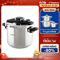 Nồi Áp Suất Cơ Đáy Từ Nagakawa NAG1472 (7L) - Lòng Nồi Inox 304, Van Kép 3 Cấp An Toàn