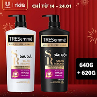Combo Dầu Gội, Dầu Xả TRESEMME Salon Rebond Cho tóc hư tổn do tạo kiểu Công Nghệ Tái Kết Nối Giúp ngăn gãy rụng tóc 640g, 620g