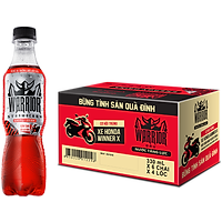 Thùng 24 Chai Nước Tăng Lực Có Gas Warrior Vị Dâu 330ml