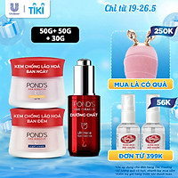 Combo kem dưỡng ẩm ngày, đêm và essence Pond's Age Miracle