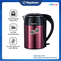 Bình Đun Siêu Tốc 2 Lớp Nagakawa NAG0315 (1.8 Lít) - Hàng Chính Hãng
