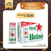 Thùng 24 lon bia Heineken Silver Coolpack 250ml/lon