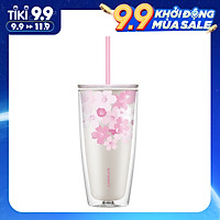Ly Nhựa 2 Lớp LocknLock Double Wall Cold Cup Cherry Blossom 750ml HAP509