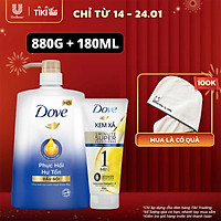 Combo Dầu gội Dove Phục Hồi Hư Tổn 880g & Kem Xả Dove Phục Hồi Hư Tổn 1 Phút Siêu Dưỡng 180ml