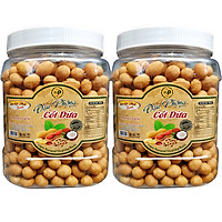 1KG ĐẬU PHỘNG CỐT DỪA SẤY GIÒN - 2 HŨ NHỰA 500G