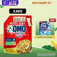 TúI Nước Giặt Omo Matic Comfort Cho Máy Giặt Cửa Trên Hương Tinh Dầu Thơm Xoáy Bay Vết Bẩn, Hương Thơm Bền Lâu 3.6Kg