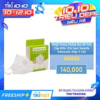Khẩu Trang Chống Bụi 3D Cao Cấp N96+ (Có Van) Safelife Safemask (Hộp 5 Cái)