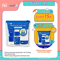 Bộ Dưỡng Da Trắng Mượt Vượt Trội Hada Labo Perfect White Trial Set (Kem Rửa Mặt 15g + Dung Dịch Dưỡng 20ml + Kem Dưỡng 12g)